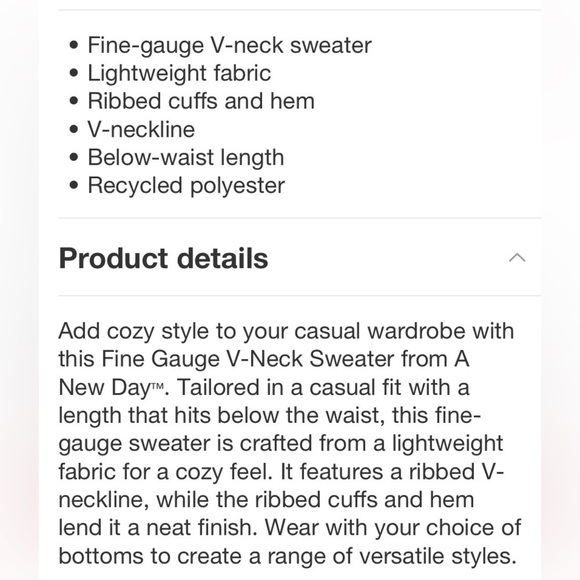 Women's Fine Gauge V-Neck Sweater - A
New Day Red - Picture 5 of 6